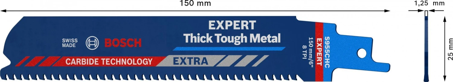 Bosch 2608900367 EXPERT Reciprozaagblad S955CHC 10st Thick Tough Metal 4 Bosch 2608900367 EXPERT Reciprozaagblad S955CHC 10st Thick Tough Metal - Afbeelding 4